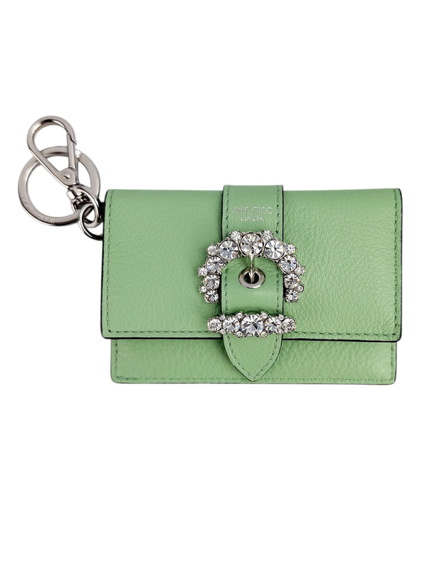 Jimmy Choo Mint Green Leather Key Card Holder (FULL SET)