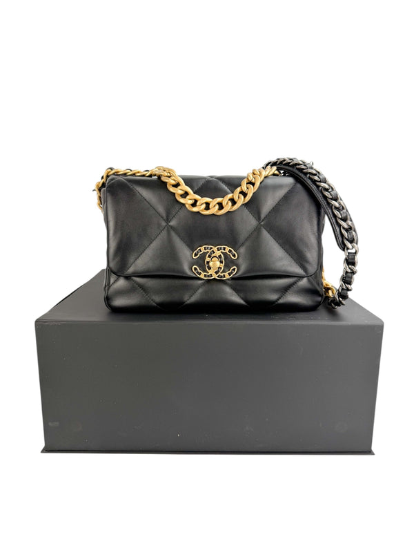 Chanel 19 Black Lambskin Small (Full Set)