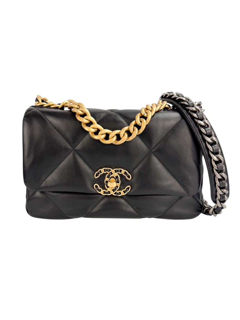 Chanel 19 Black Lambskin Small (Full Set)