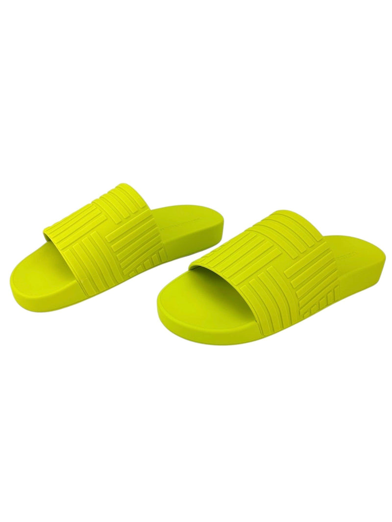 Bottega Veneta Green Rubber Slides Size 39