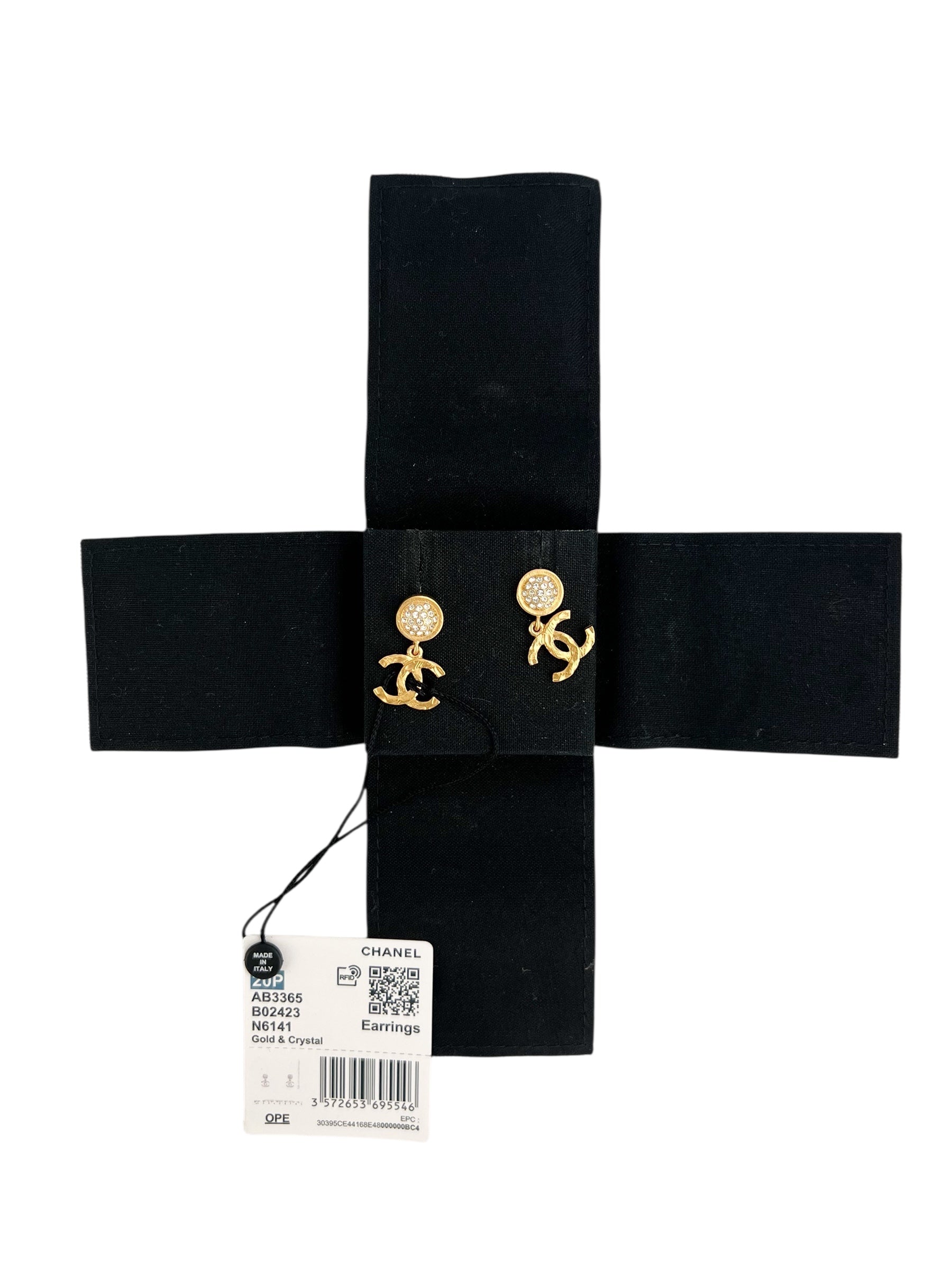 Chanel Crystal & Dangling CC Earrings (FULL SET)