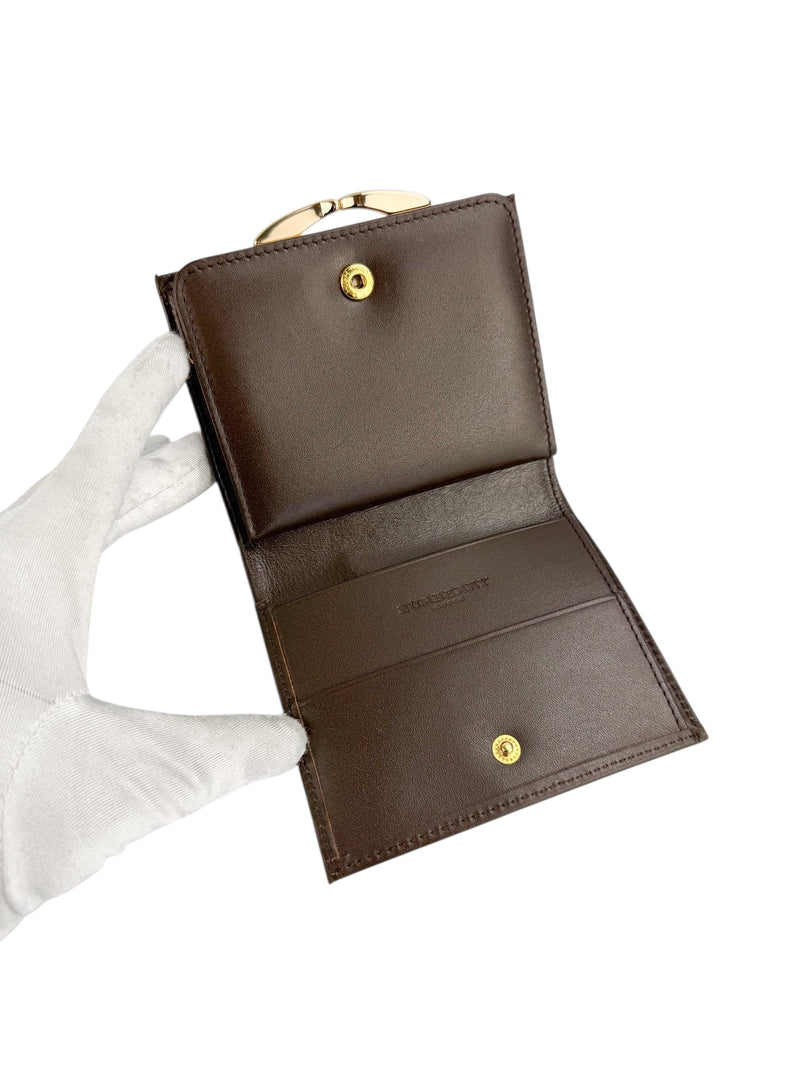 Burberry Housecheck Kiss Lock Wallet