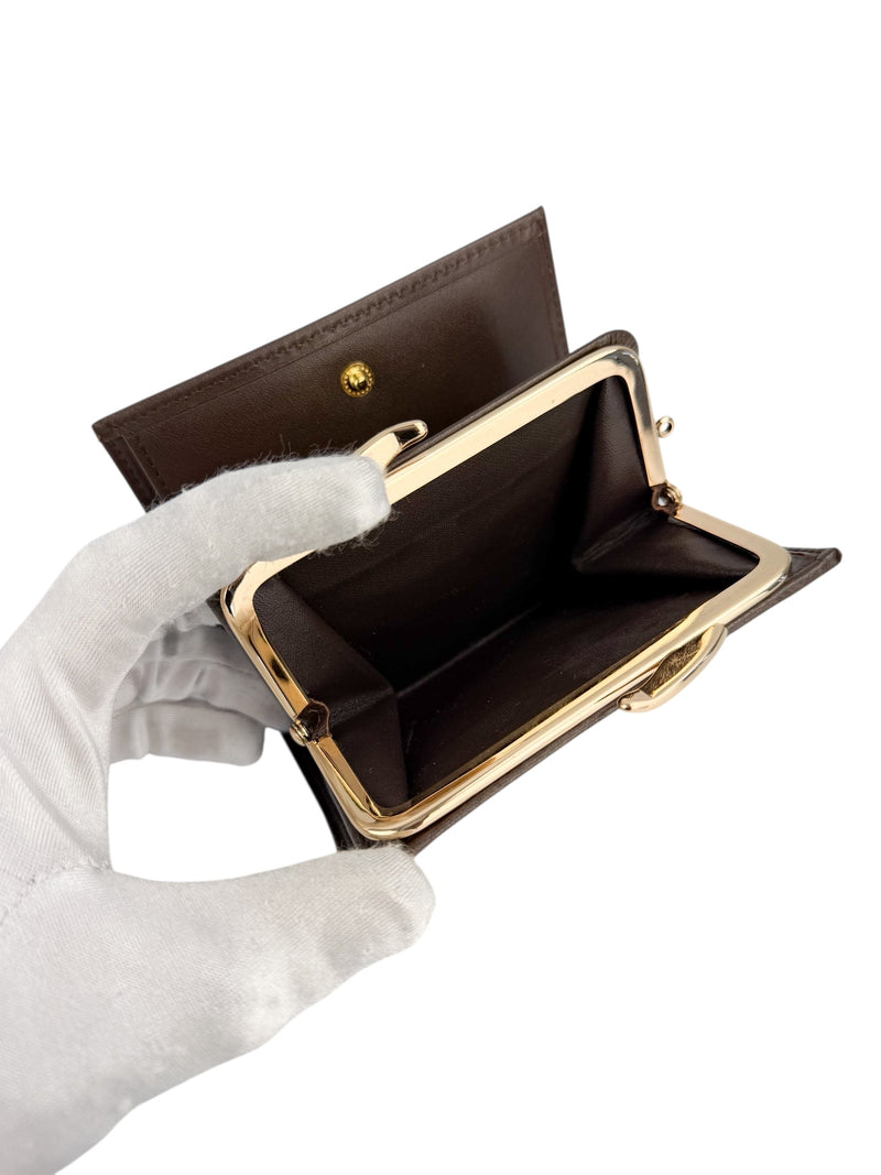 Burberry Housecheck Kiss Lock Wallet