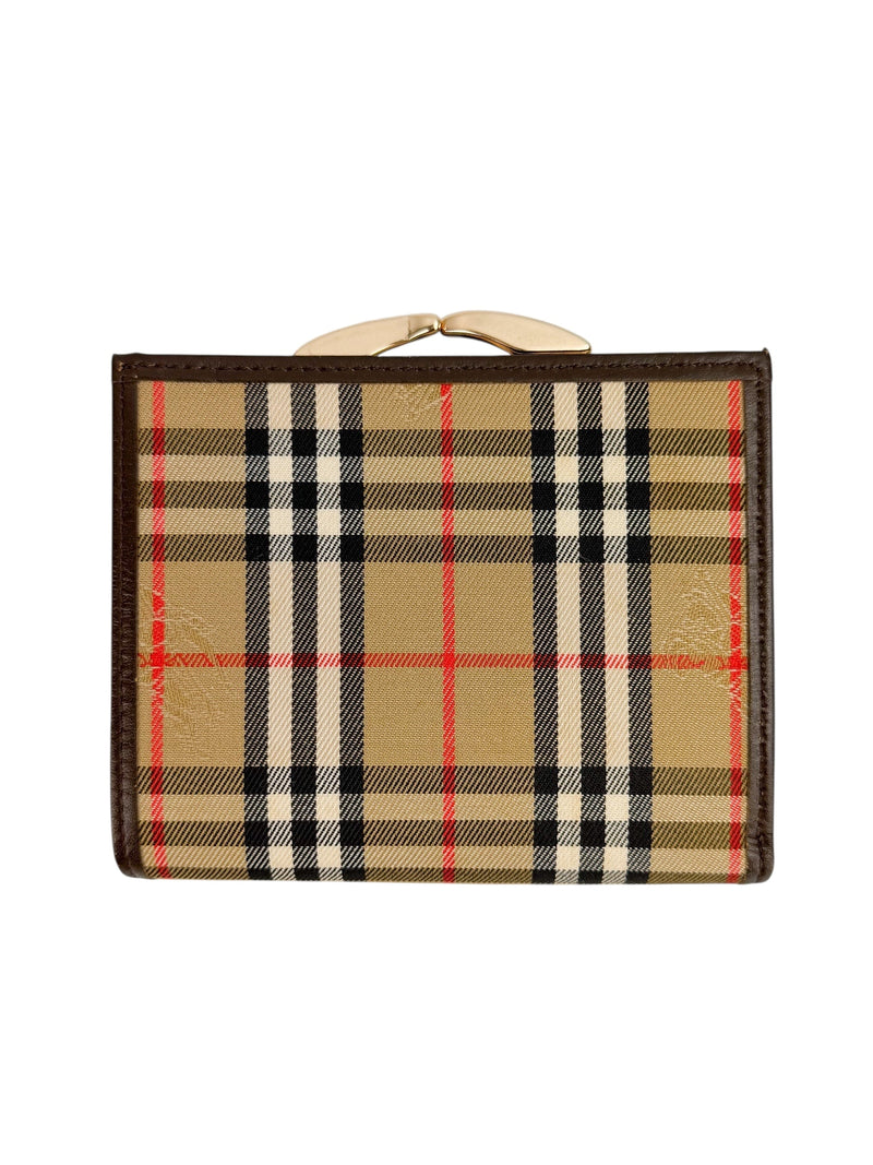 Burberry Housecheck Kiss Lock Wallet