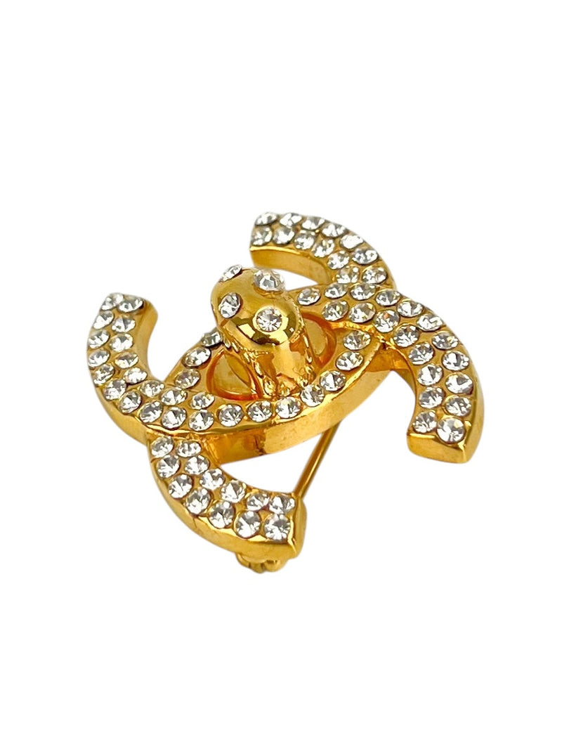 Chanel Crystal Encrusted CC Turn-lock Brooch (FULL SET)