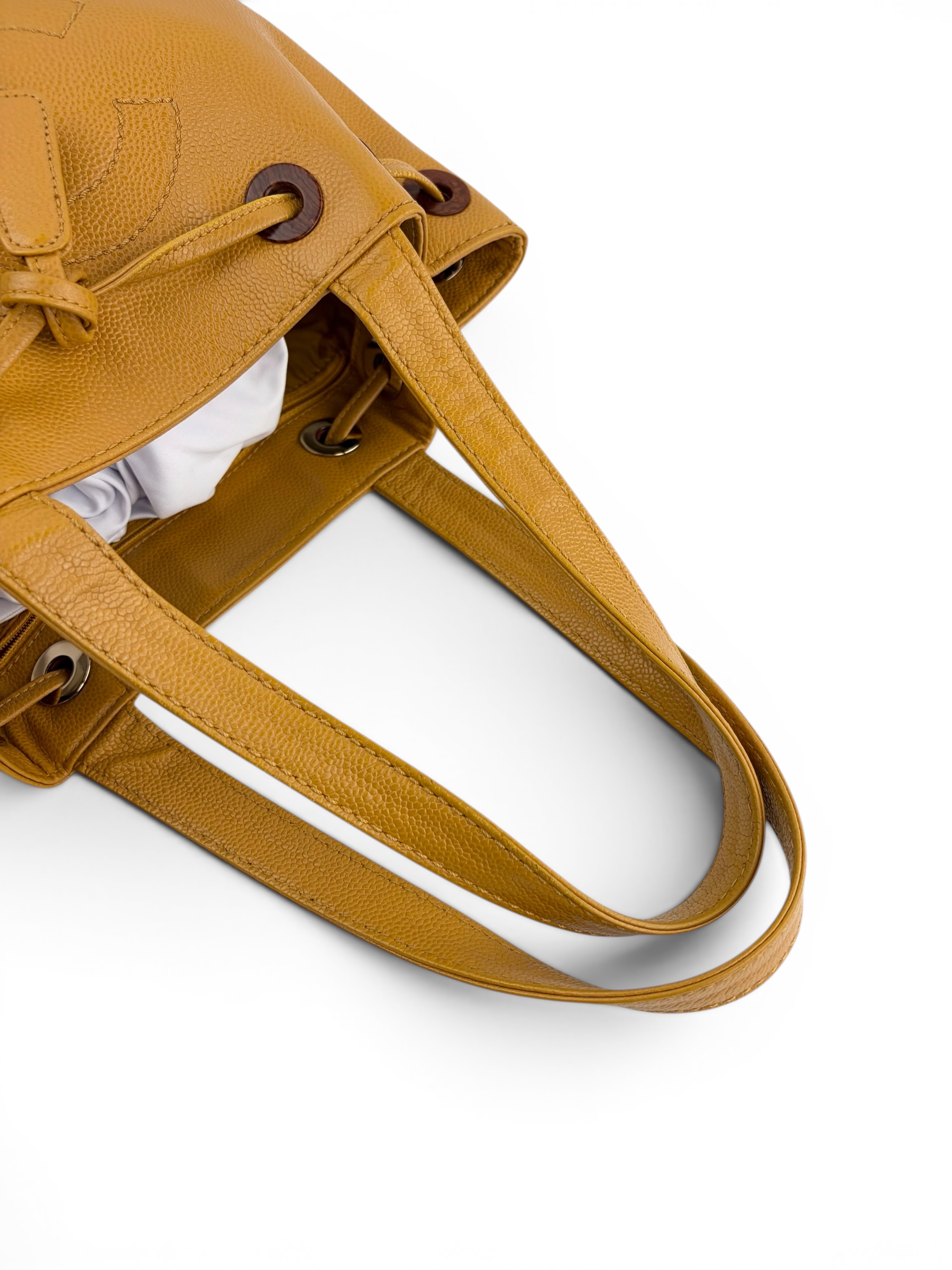 chanel-vintage-golden-yellow-caviar-drawstring-tote-4
