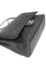 Chanel Black Caviar Double Flap Maxi In Box
