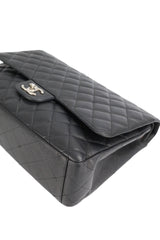 Chanel Black Caviar Double Flap Maxi In Box