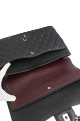Chanel Black Caviar Double Flap Maxi In Box