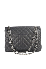 Chanel Black Caviar Double Flap Maxi In Box