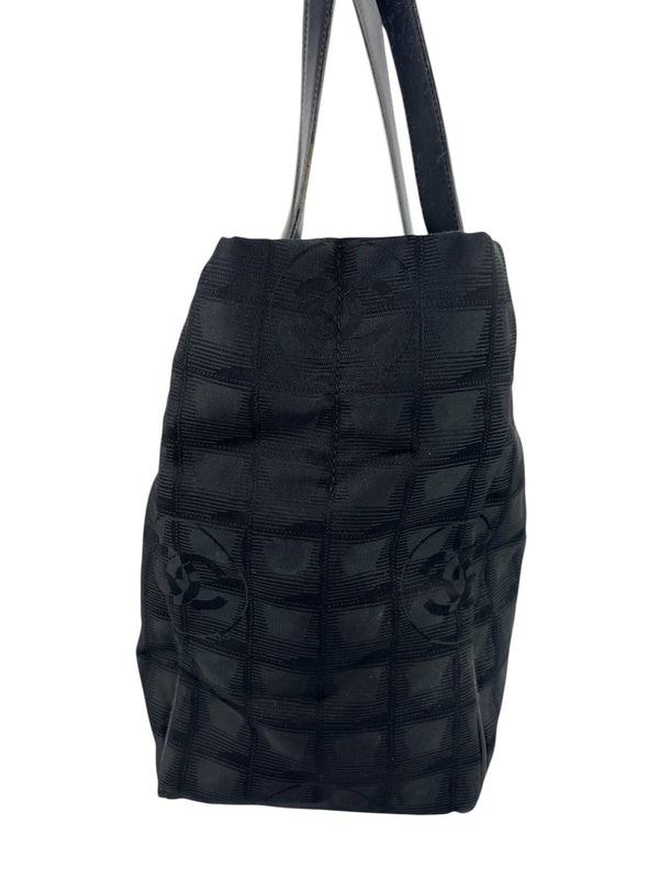 Chanel Black Logo Travel Line Tote