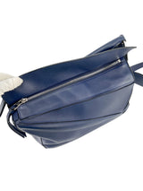 Loewe Navy Blue Leather Puzzle Bag Medium