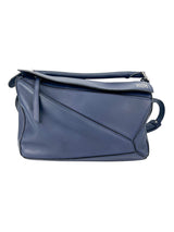 Loewe Navy Blue Leather Puzzle Bag Medium