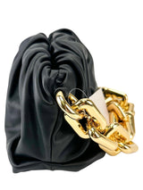 Bottega Veneta Black Chain Pouch Handbag