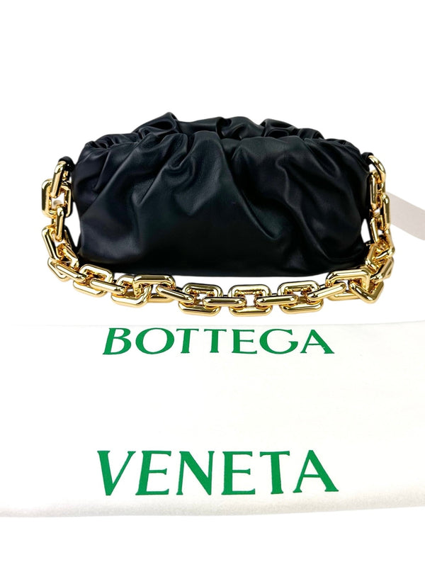 Bottega Veneta Black Chain Pouch Handbag