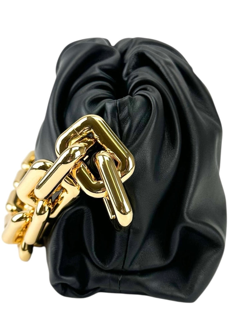 Bottega Veneta Black Chain Pouch Handbag