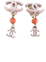 Chanel CC Drop Pink Clip-On Earrings