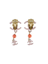 Chanel CC Drop Pink Clip-On Earrings