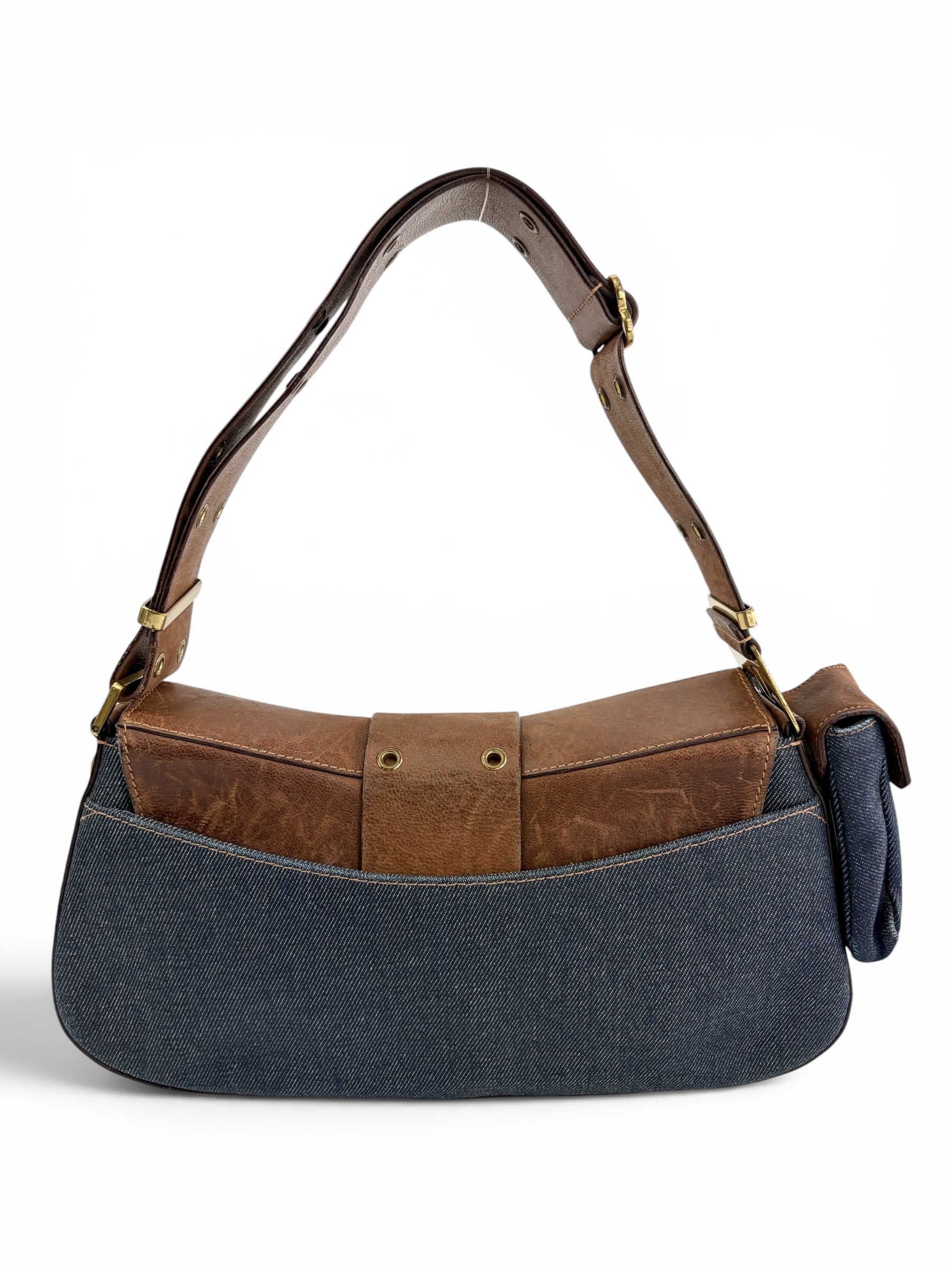 Christian Dior Vintage Denim Street Chic Columbus Shoulder Bag