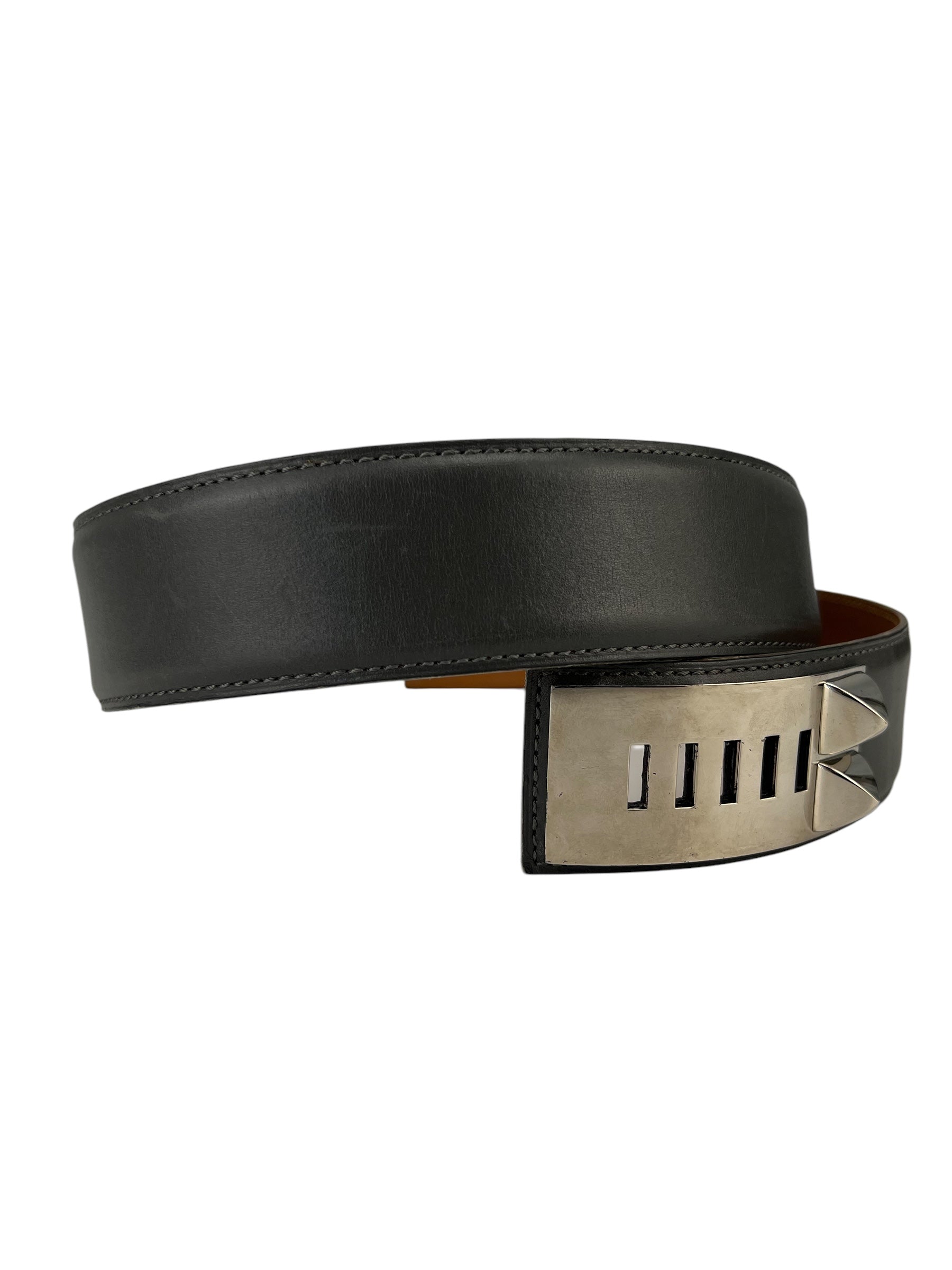 Hermes Grey Collier de Chien Belt Size 75