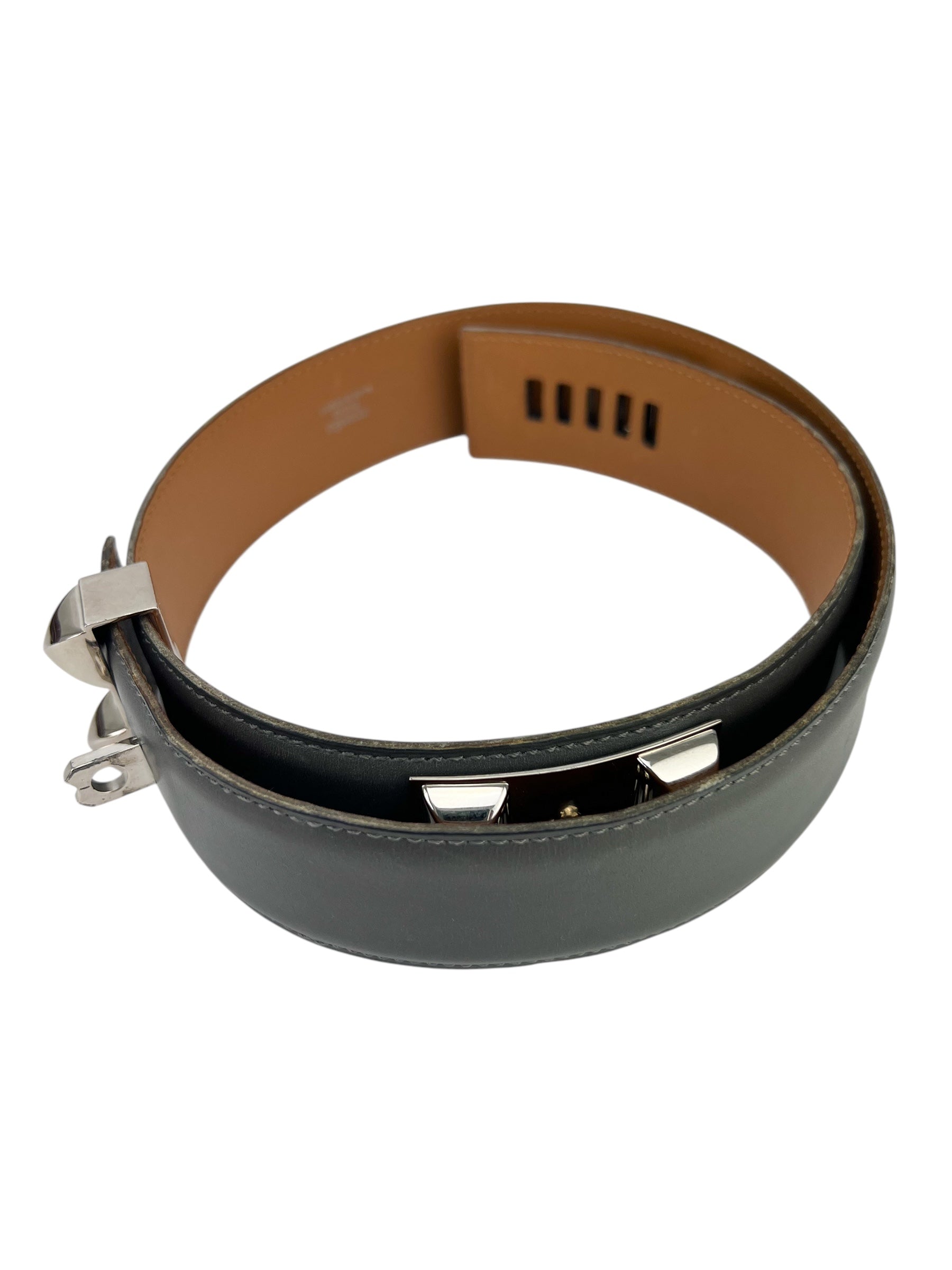 Hermes Grey Collier de Chien Belt Size 75