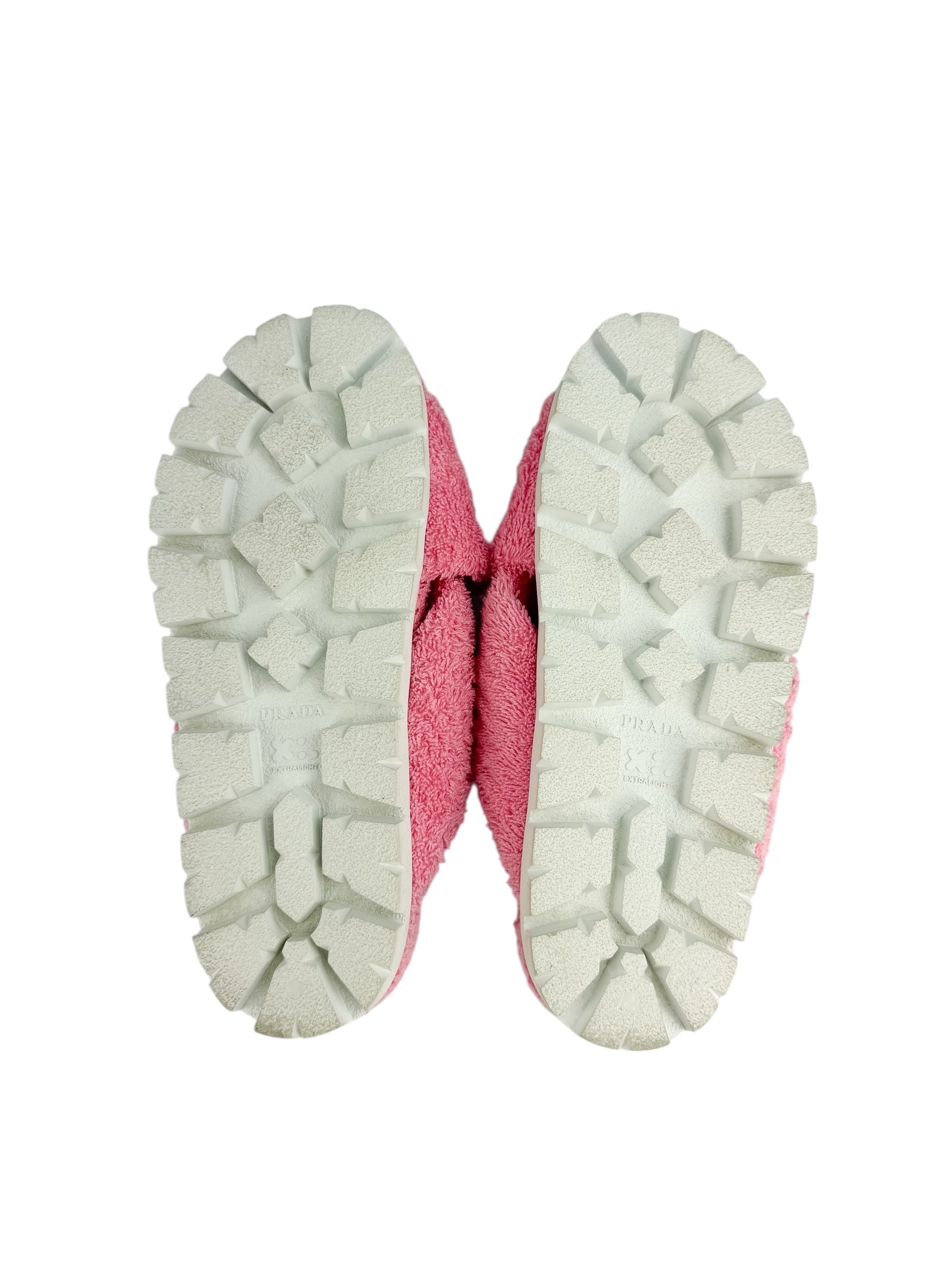 Prada Pink Terry Slip On’s Size 35