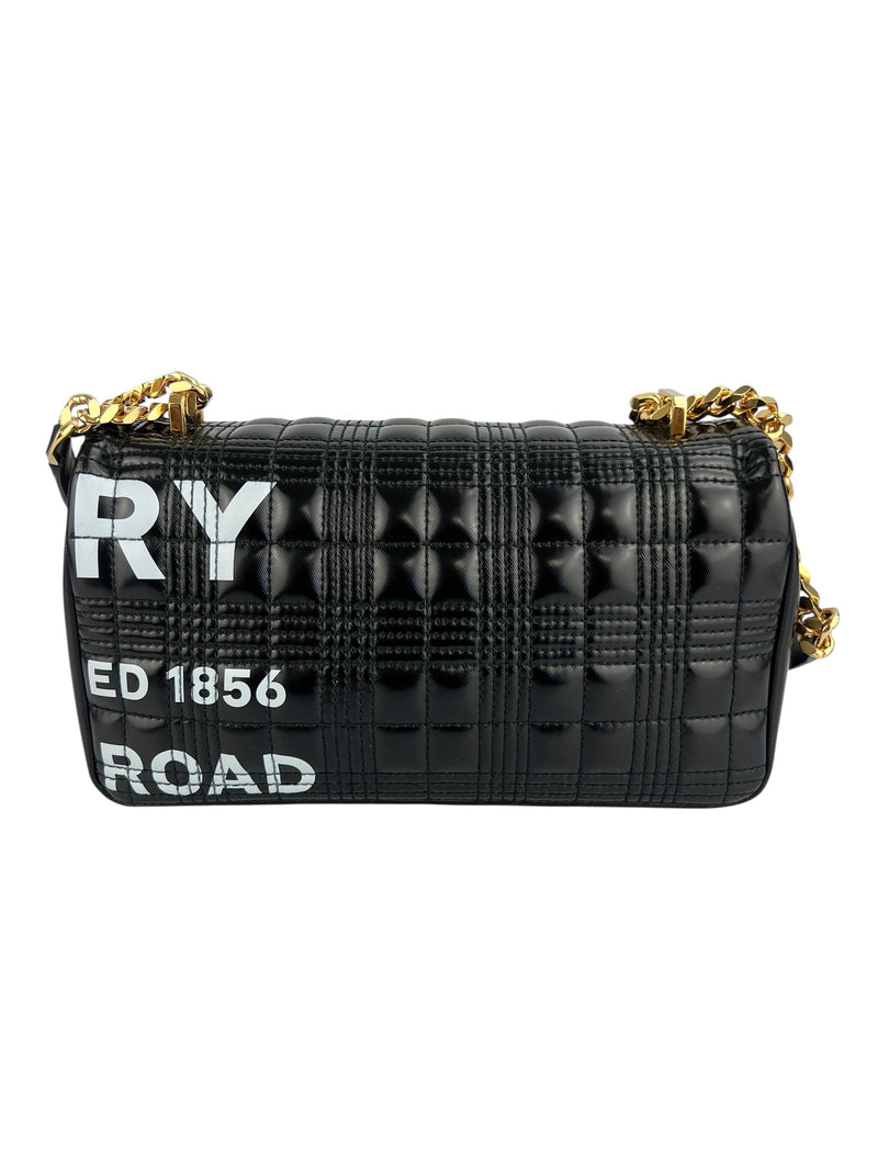Burberry Black Patent Quilted Lola Horseferry W/ Duster