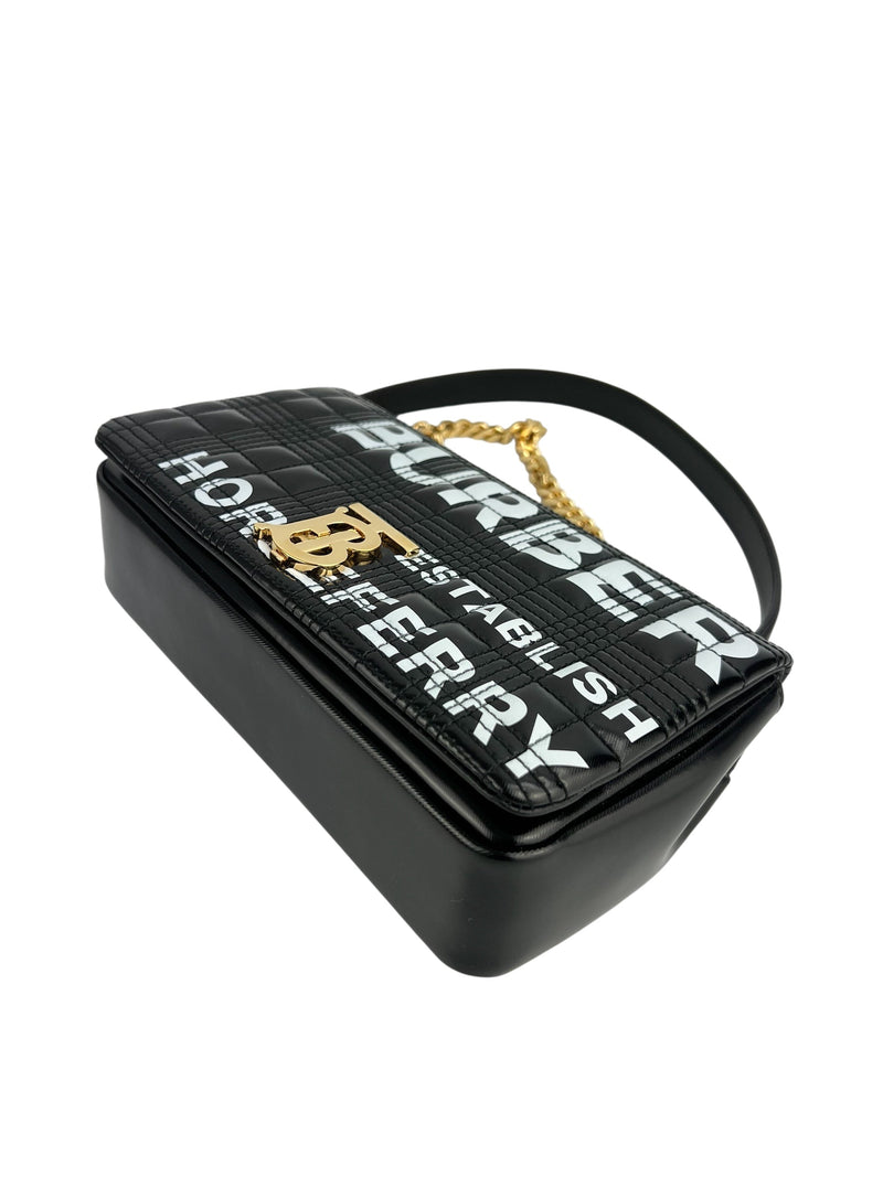 Burberry Black Patent Quilted Lola Horseferry W/ Duster