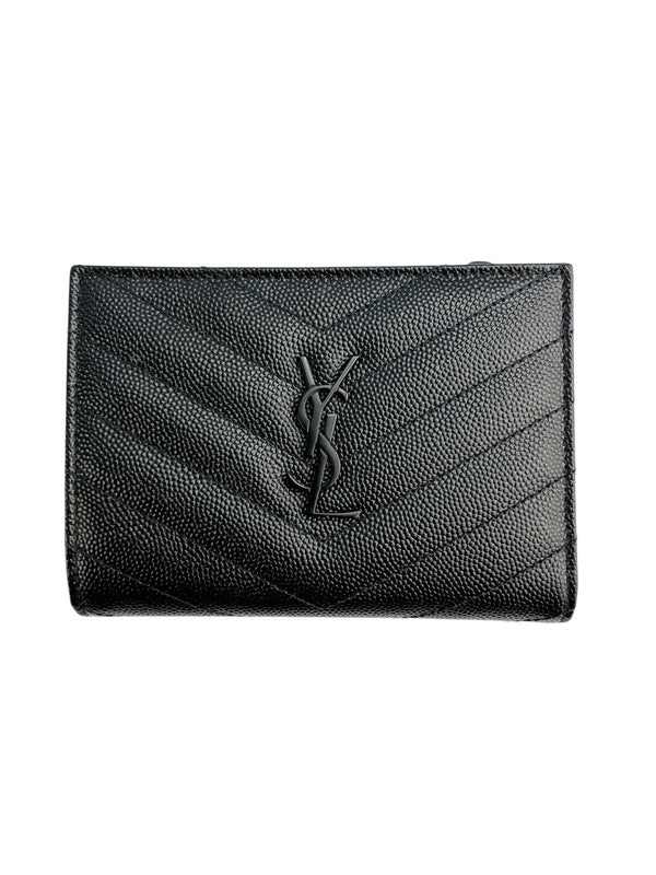 Saint Laurent Black Monochrome Cassandra Wallet