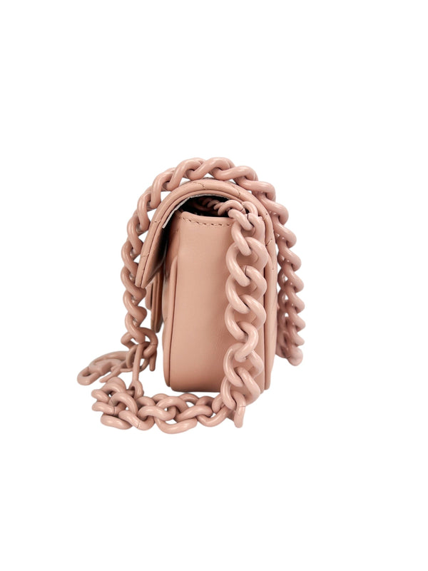 Gucci Pink Leather Marmont Chain Belt Bag