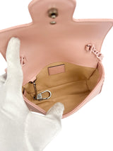 Gucci Pink Leather Marmont Chain Belt Bag