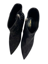Saint Laurent Black Suede Studded Boots Size 39