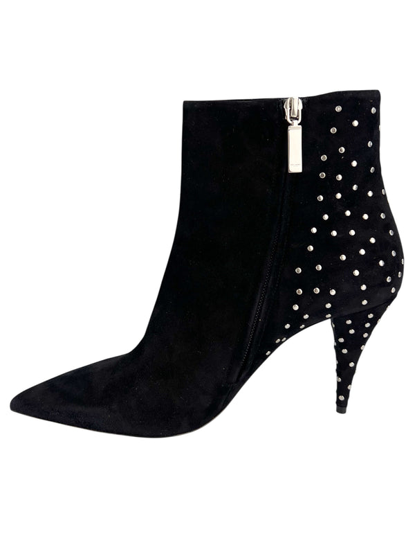 Saint Laurent Black Suede Studded Boots Size 39