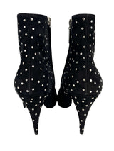 Saint Laurent Black Suede Studded Boots Size 39