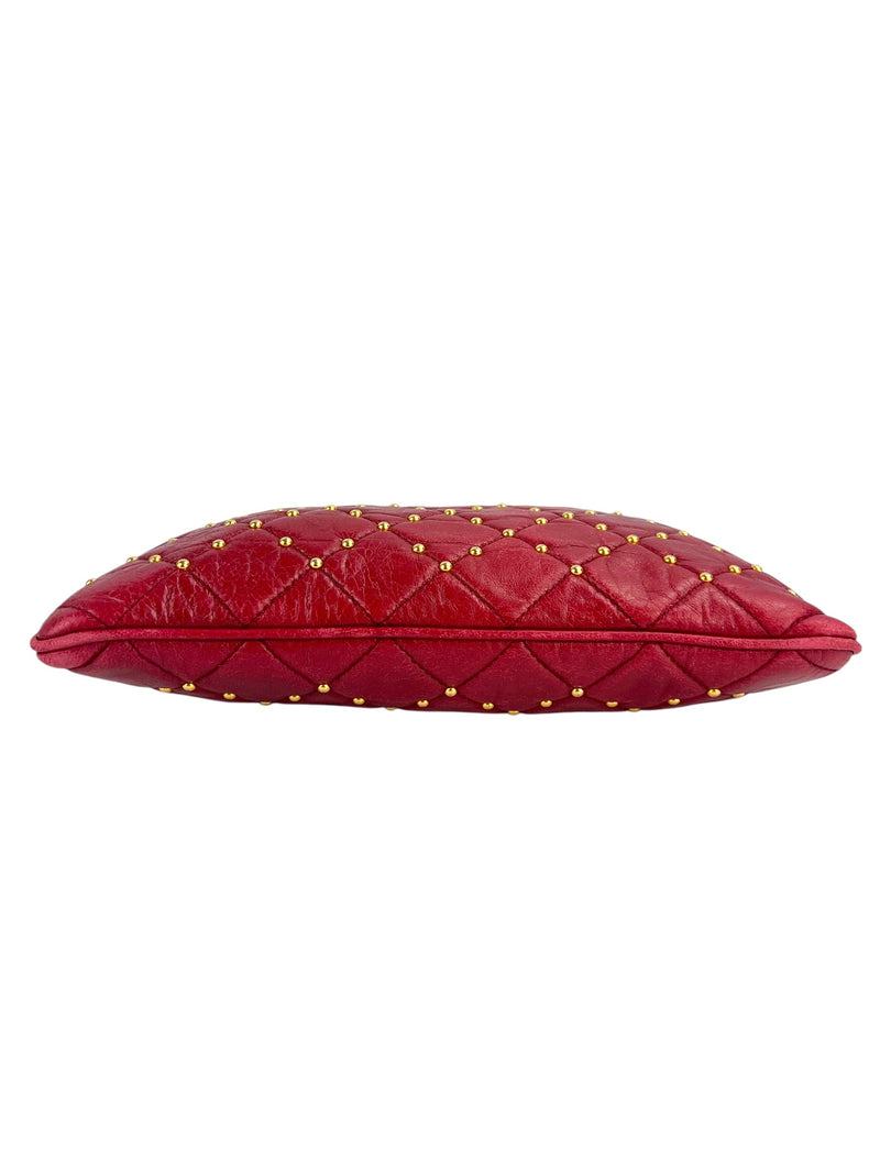 Prada Red Leather Wristlet