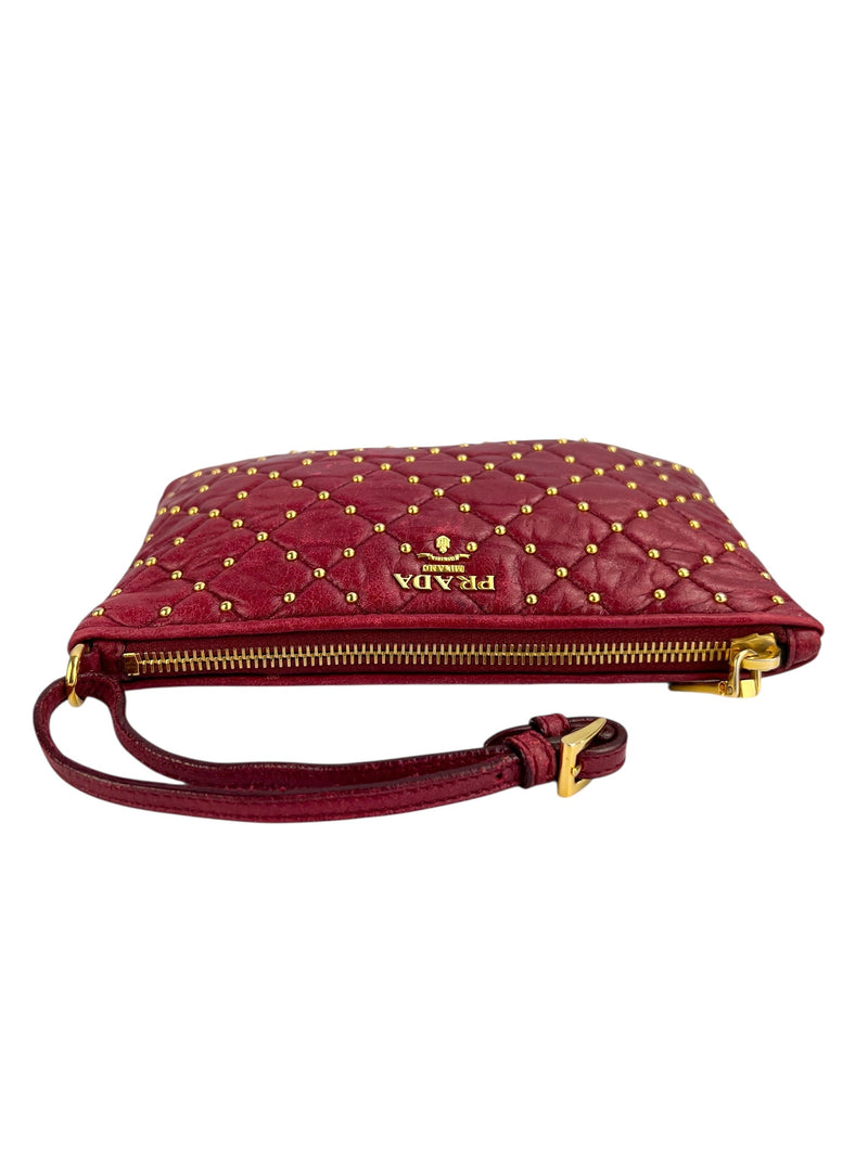 Prada Red Leather Wristlet
