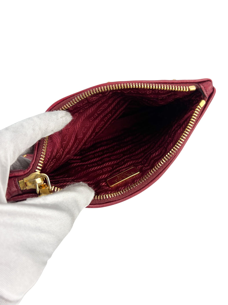 Prada Red Leather Wristlet