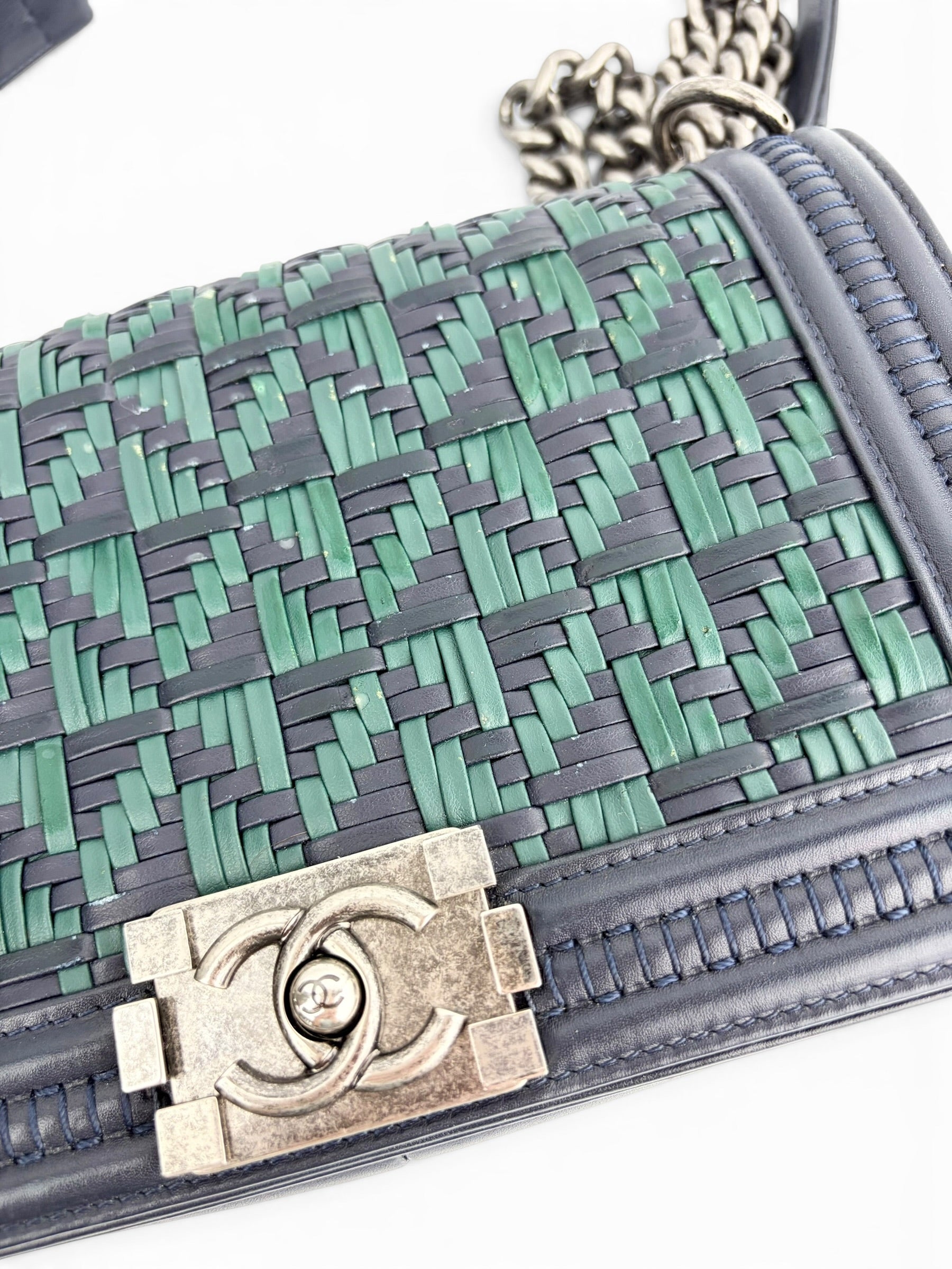chanel-navy---green-calfskin-woven-old-medium-boy-bag-9