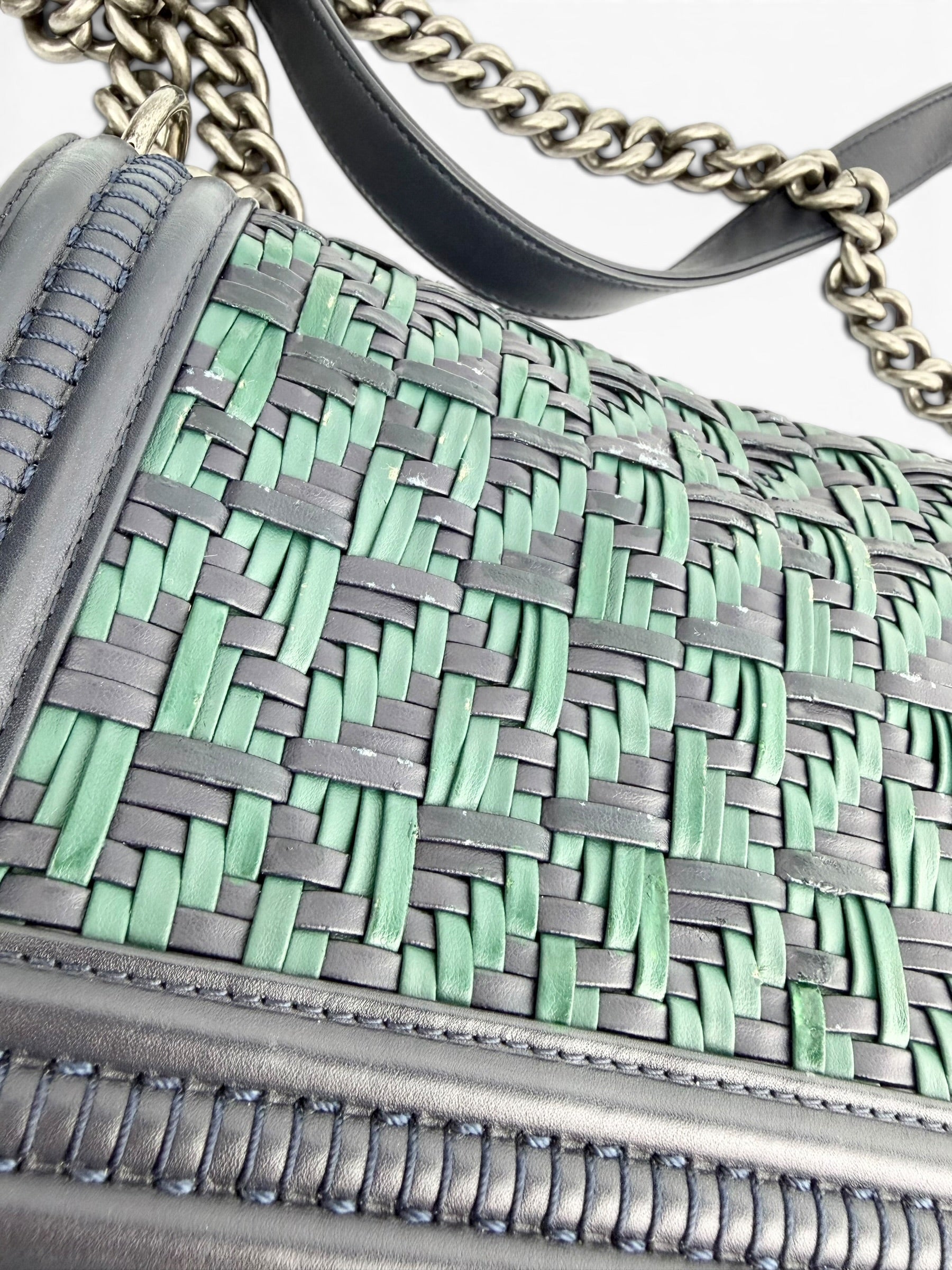 chanel-navy---green-calfskin-woven-old-medium-boy-bag-10