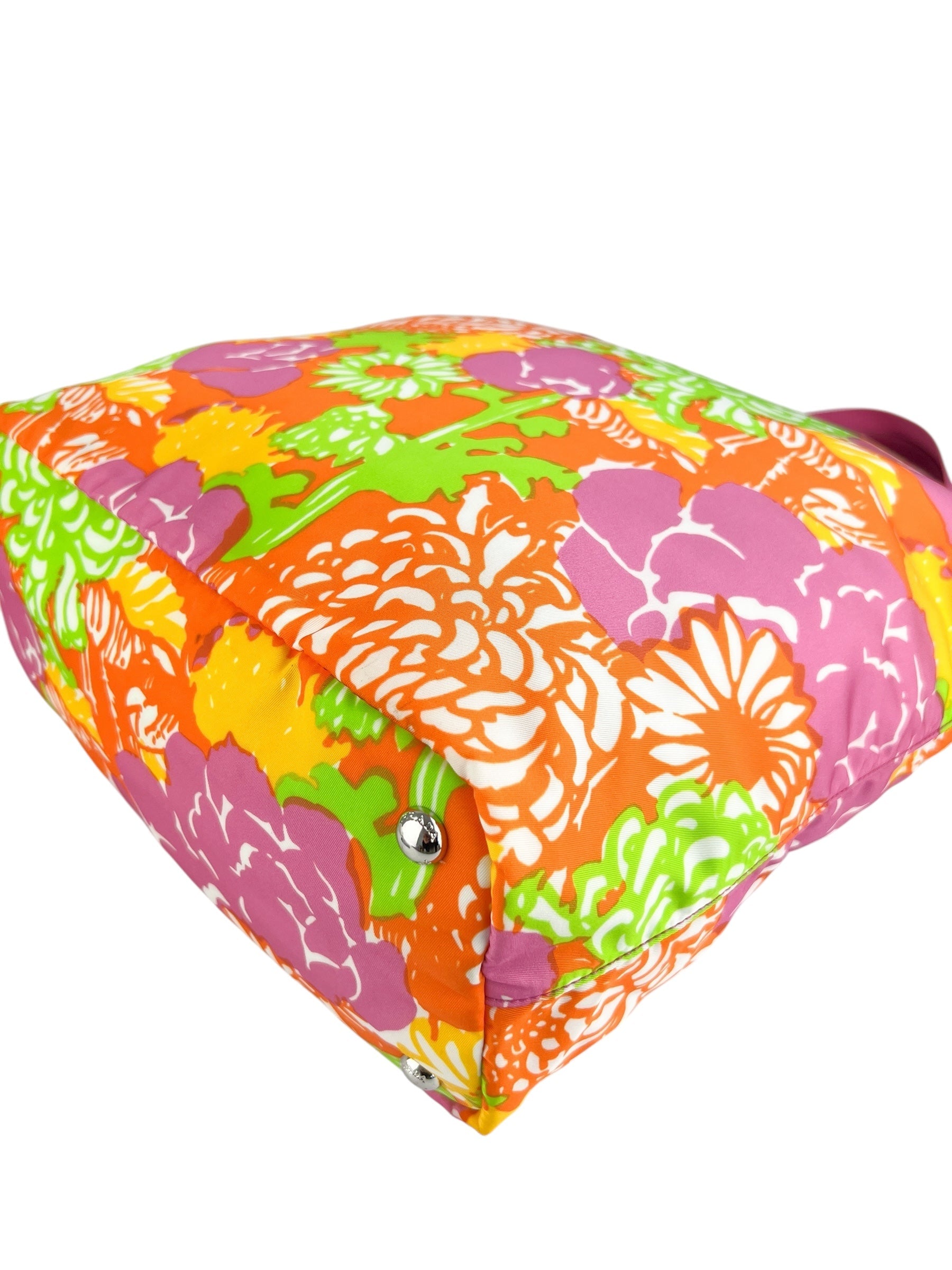 Prada Tessuto Floral Print Nylon Convertible Tote