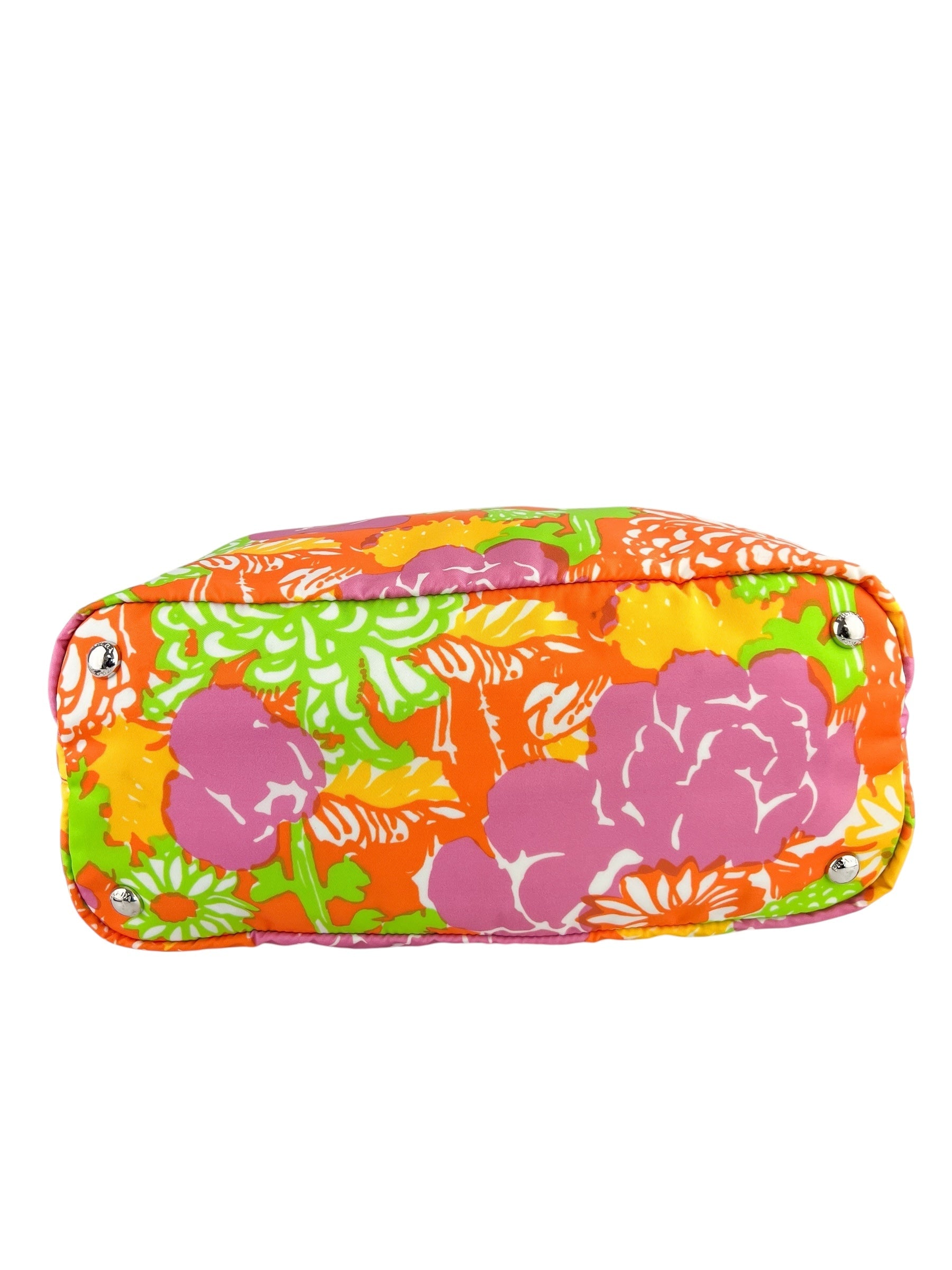 Prada Tessuto Floral Print Nylon Convertible Tote
