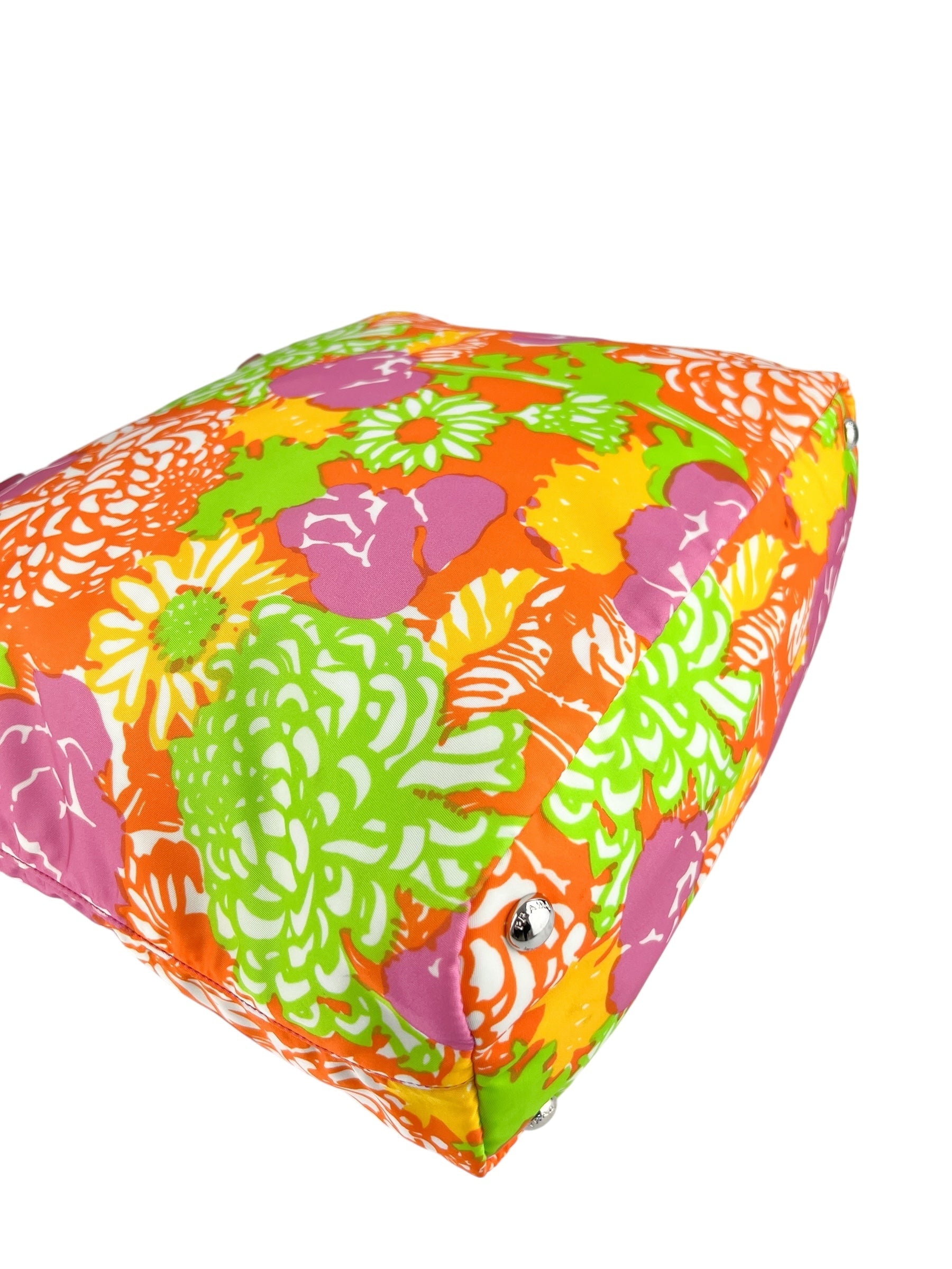 Prada Tessuto Floral Print Nylon Convertible Tote