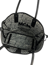 MCM Black Leather Logo Tote