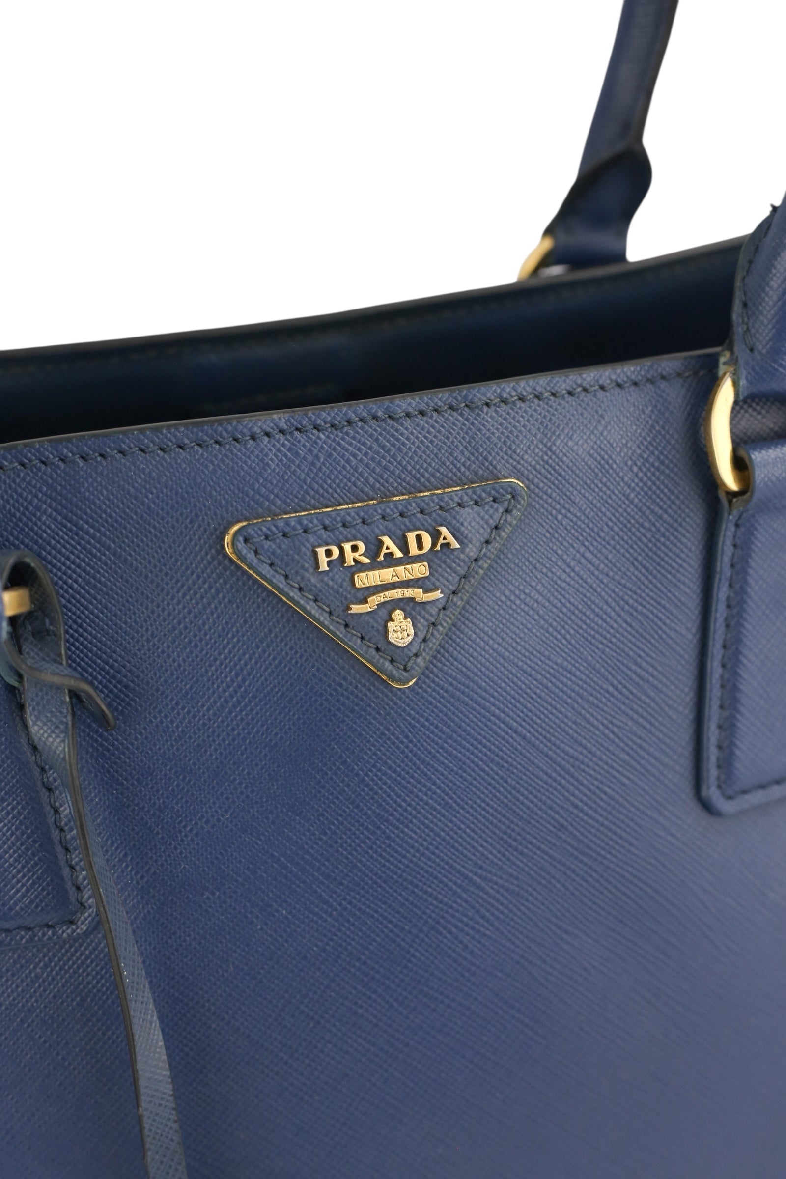 Prada Navy Blue Saffiano Leather Tote
