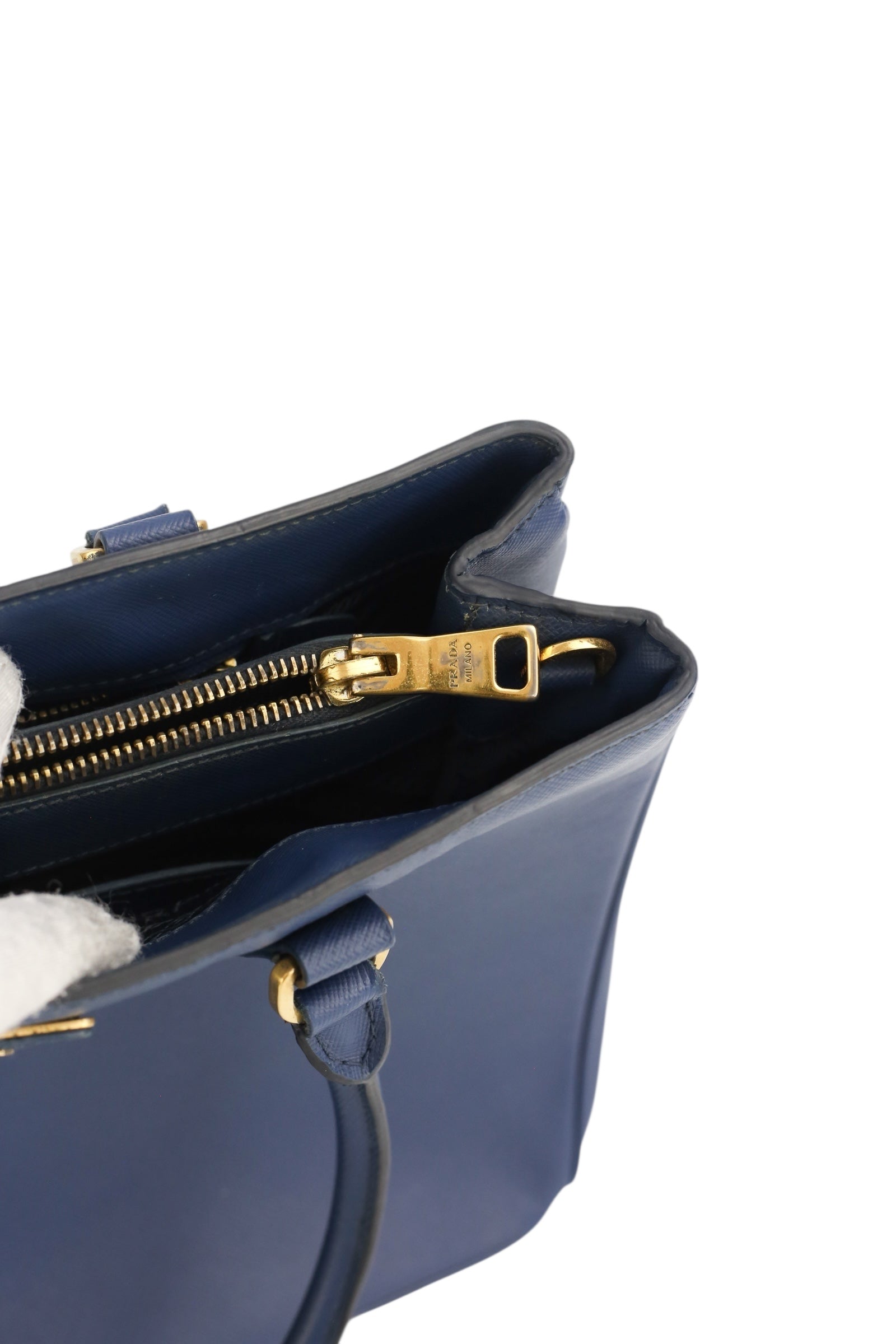 Prada Navy Blue Saffiano Leather Tote