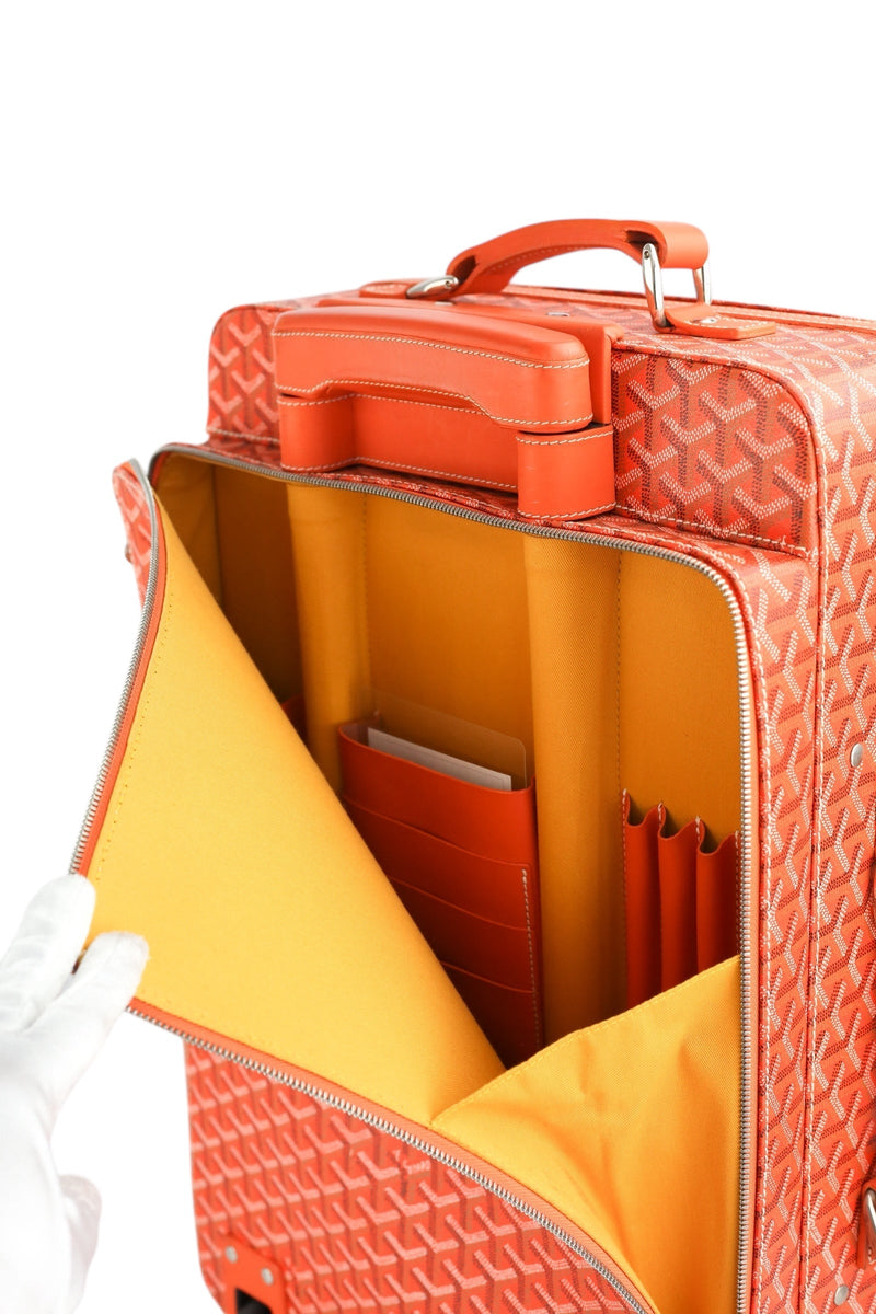 Goyard Goyardine Orange Rolling Trolley PM