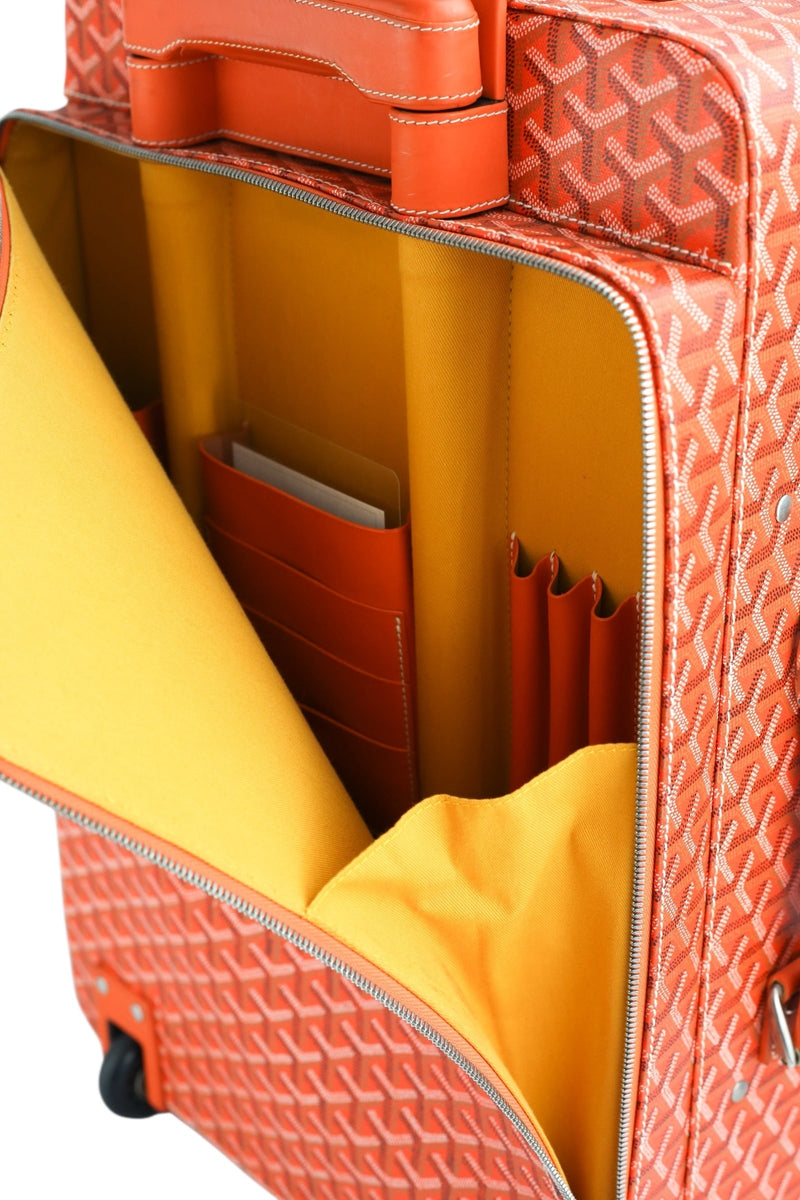 Goyard Goyardine Orange Rolling Trolley PM