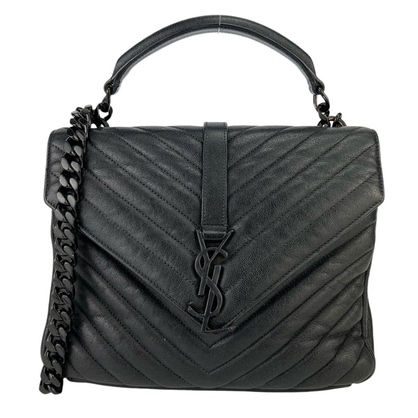 Ysl college bag all black on sale