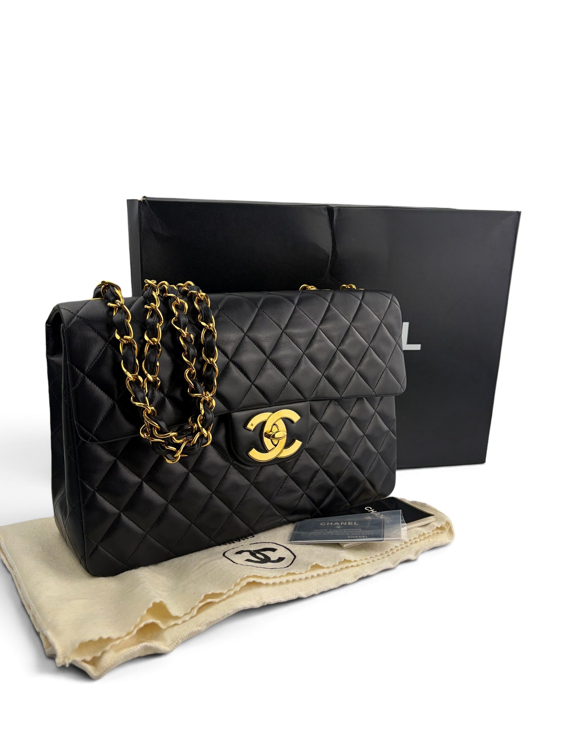 chanel-vintage-black-lambskin-maxi-24k-full-set-1
