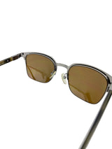 Prada Polarized Brown Metal Wayfarer Sunglasses